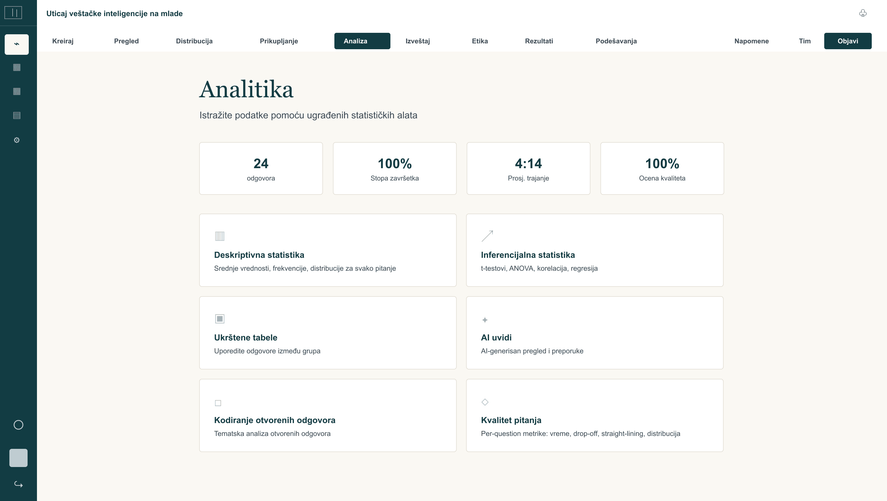 Radni prostor za statističku analizu